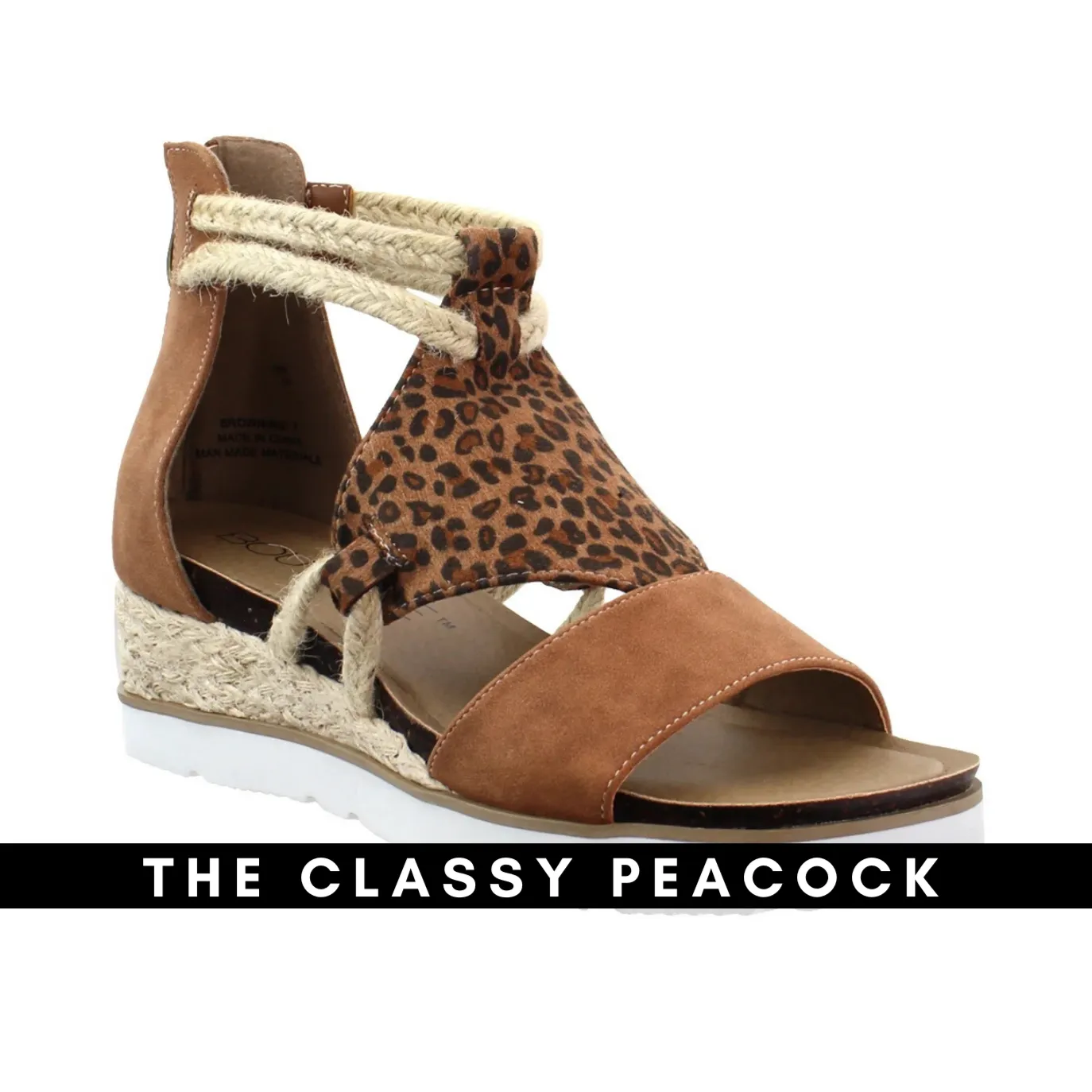 Gladiator Zip Back Leopard Print Sandal | Boutique by Corkys Browning