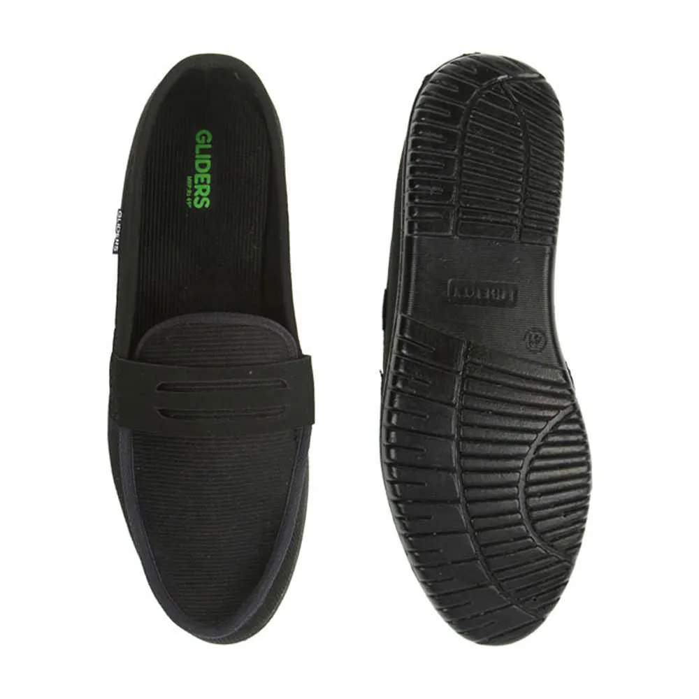 Gliders Black Casual Slip on Shoes For Men EXCITOR By Liberty