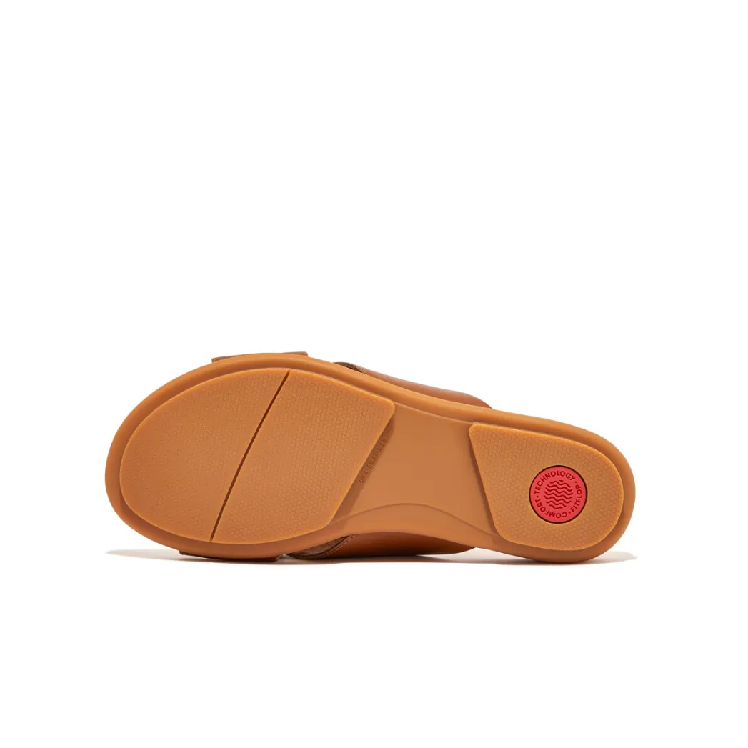 Gracie Leather Cross Slides