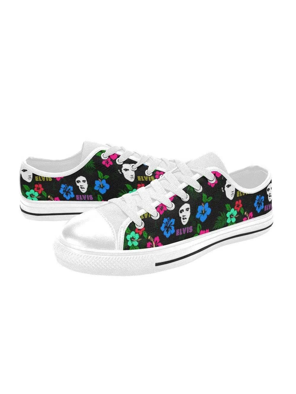 Hawaii Elvis Retro Style Womens Sneakers (White Sole)