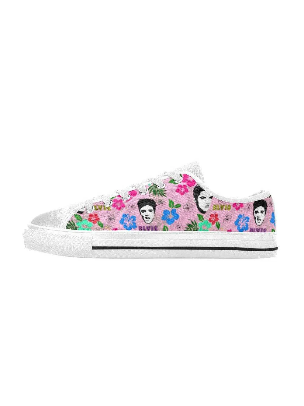 Hawaii Elvis Retro Style Womens Sneakers (White Sole)