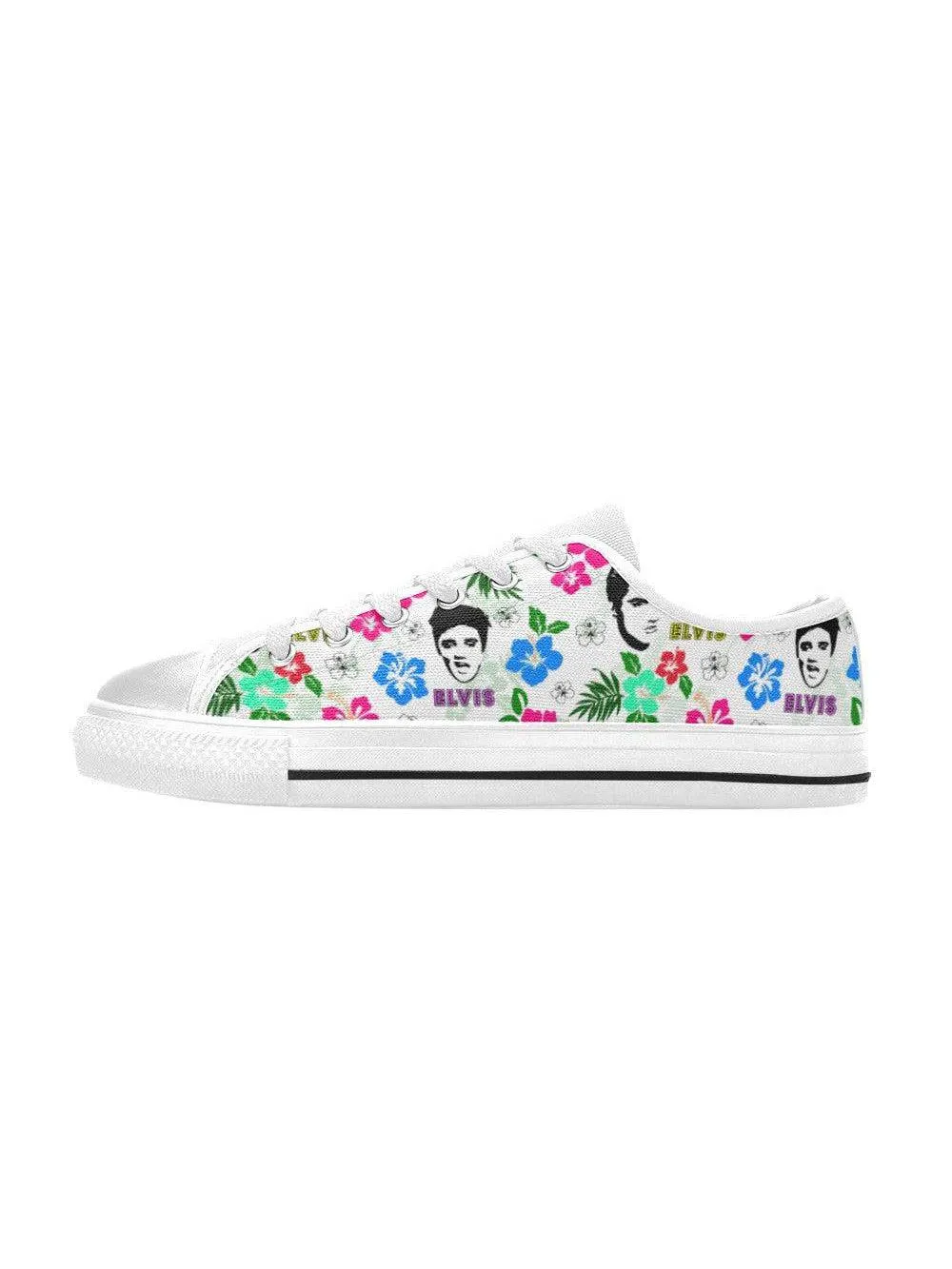 Hawaii Elvis Retro Style Womens Sneakers (White Sole)