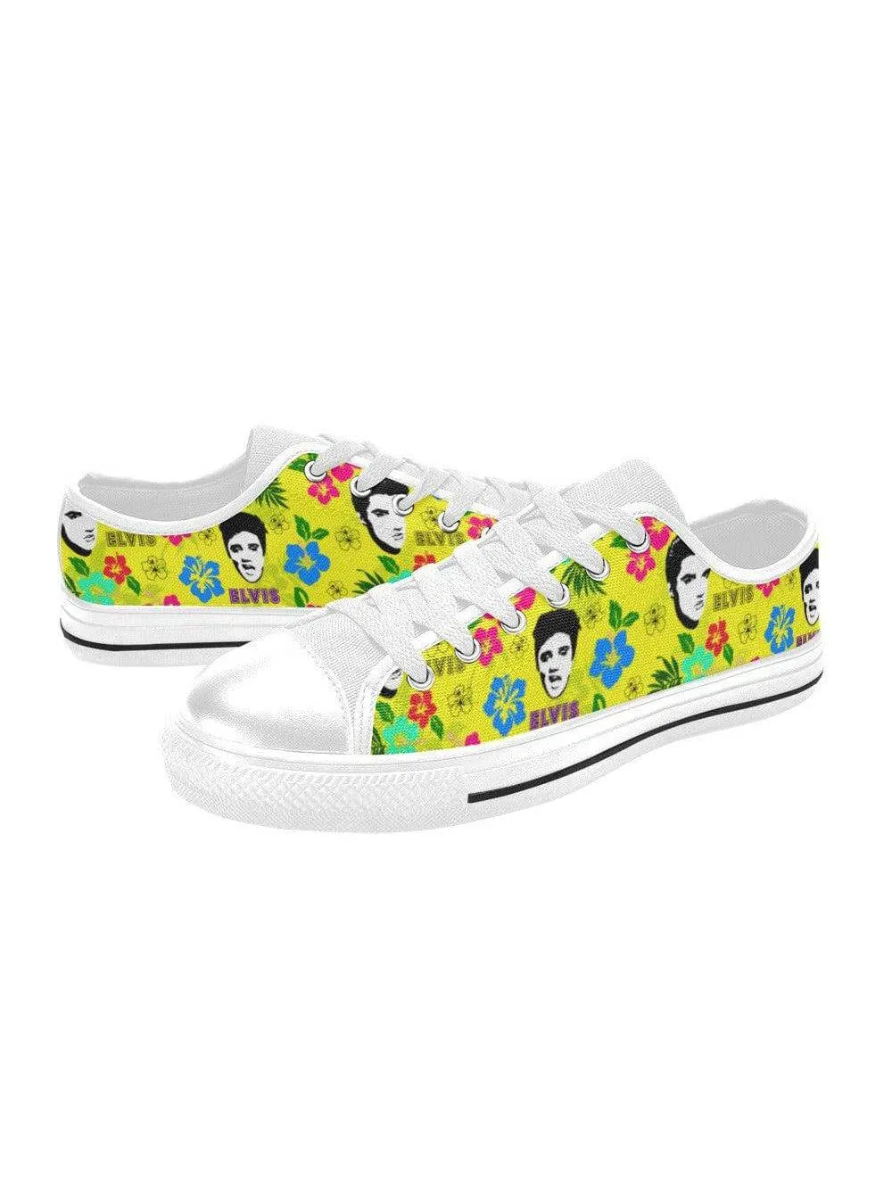 Hawaii Elvis Retro Style Womens Sneakers (White Sole)