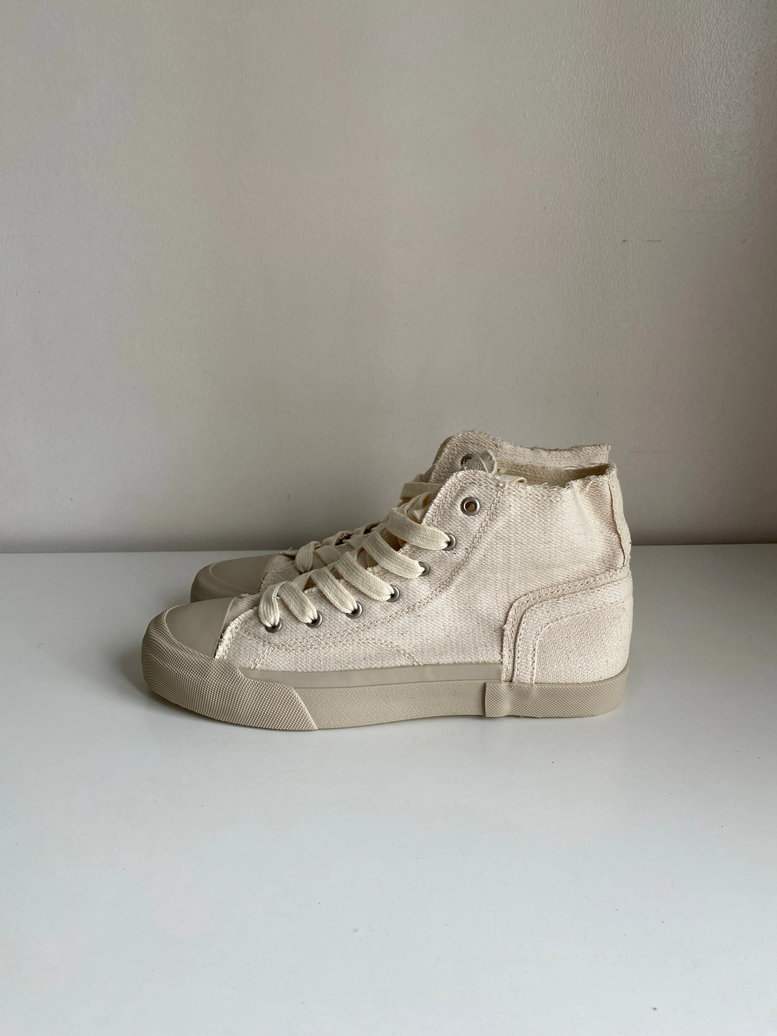 High Top Canvas Sneakers - Bone