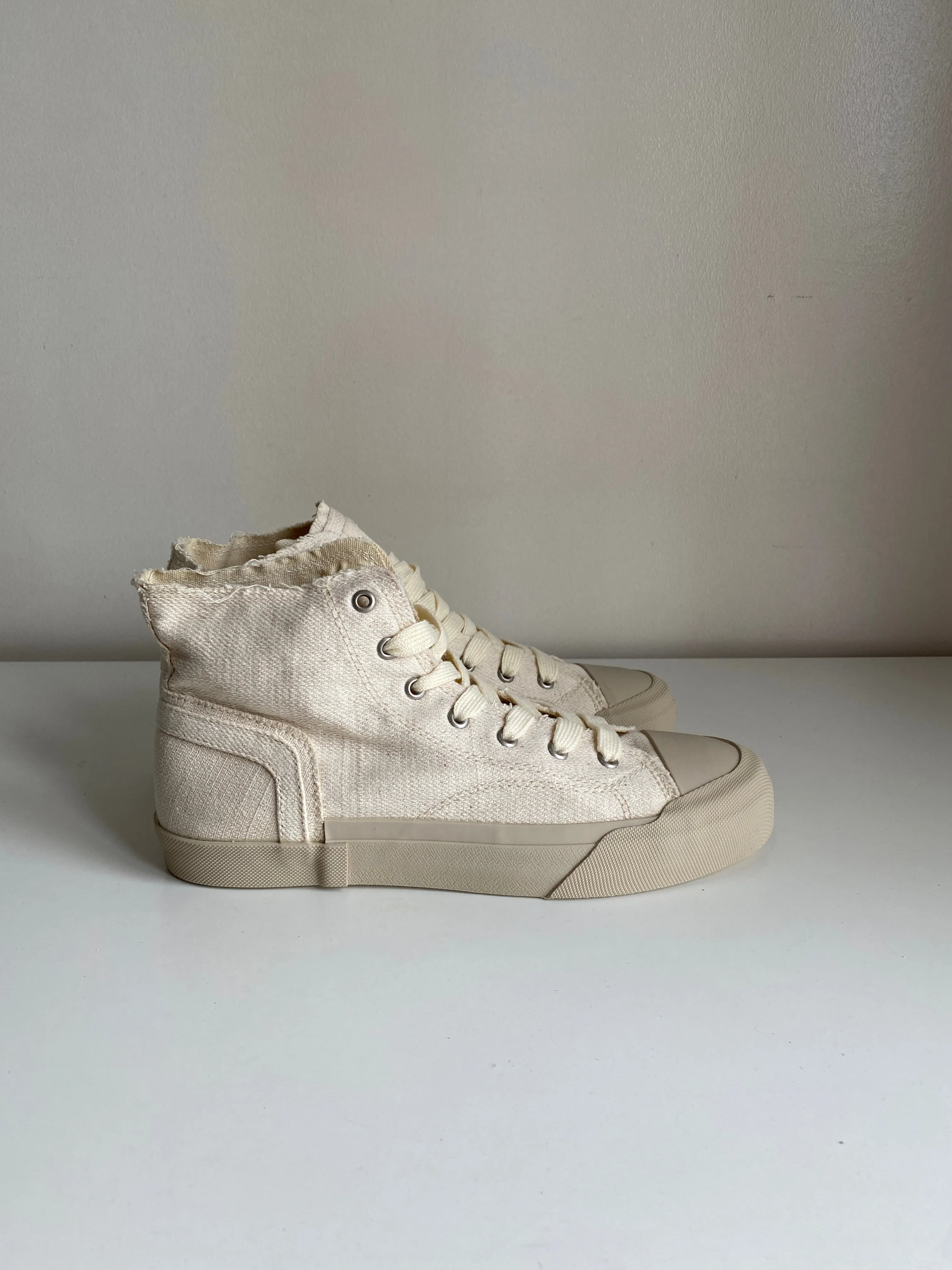 High Top Canvas Sneakers - Bone