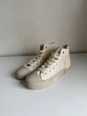 High Top Canvas Sneakers - Bone