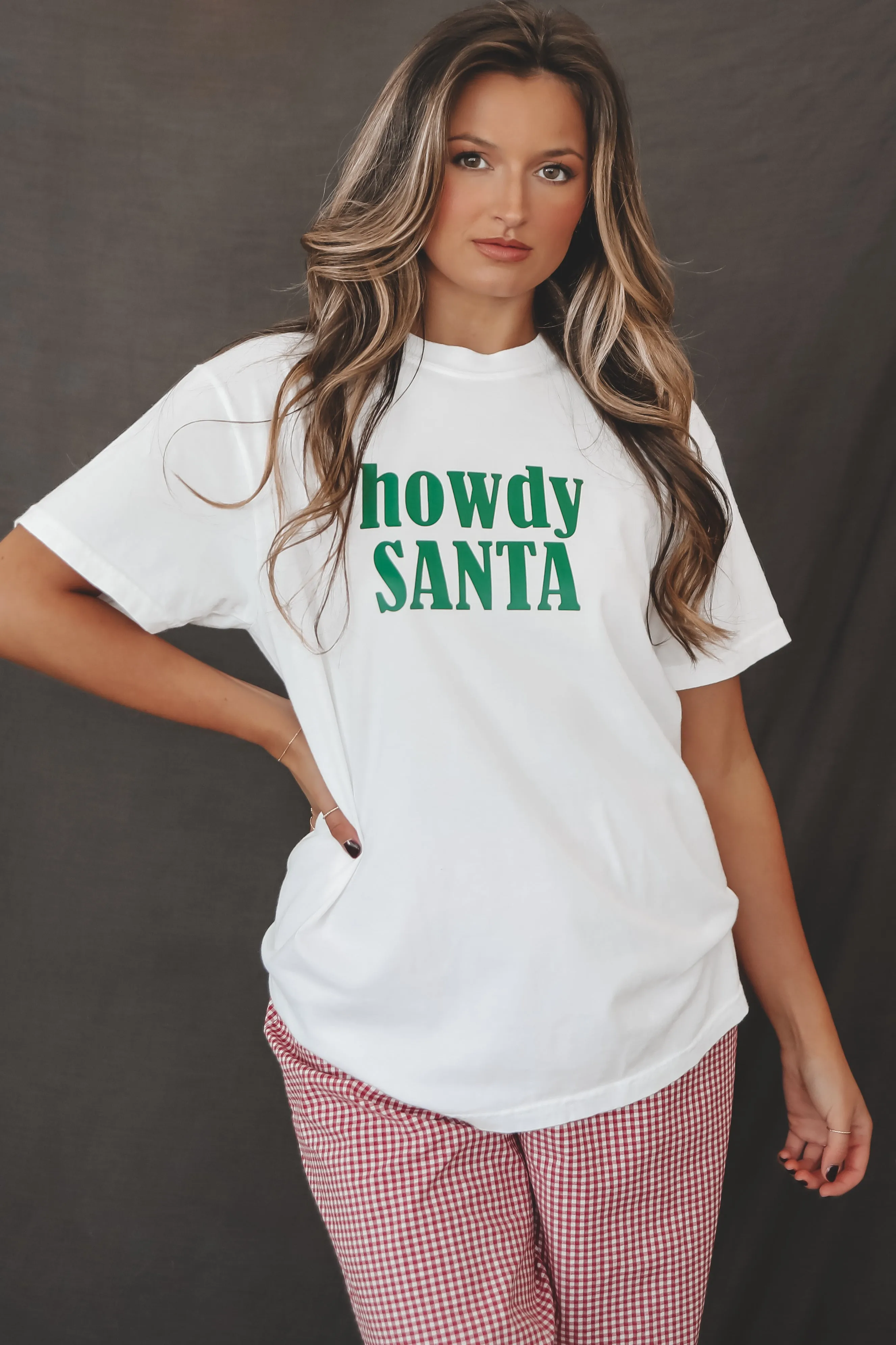 Howdy Santa Graphic Christmas Tee