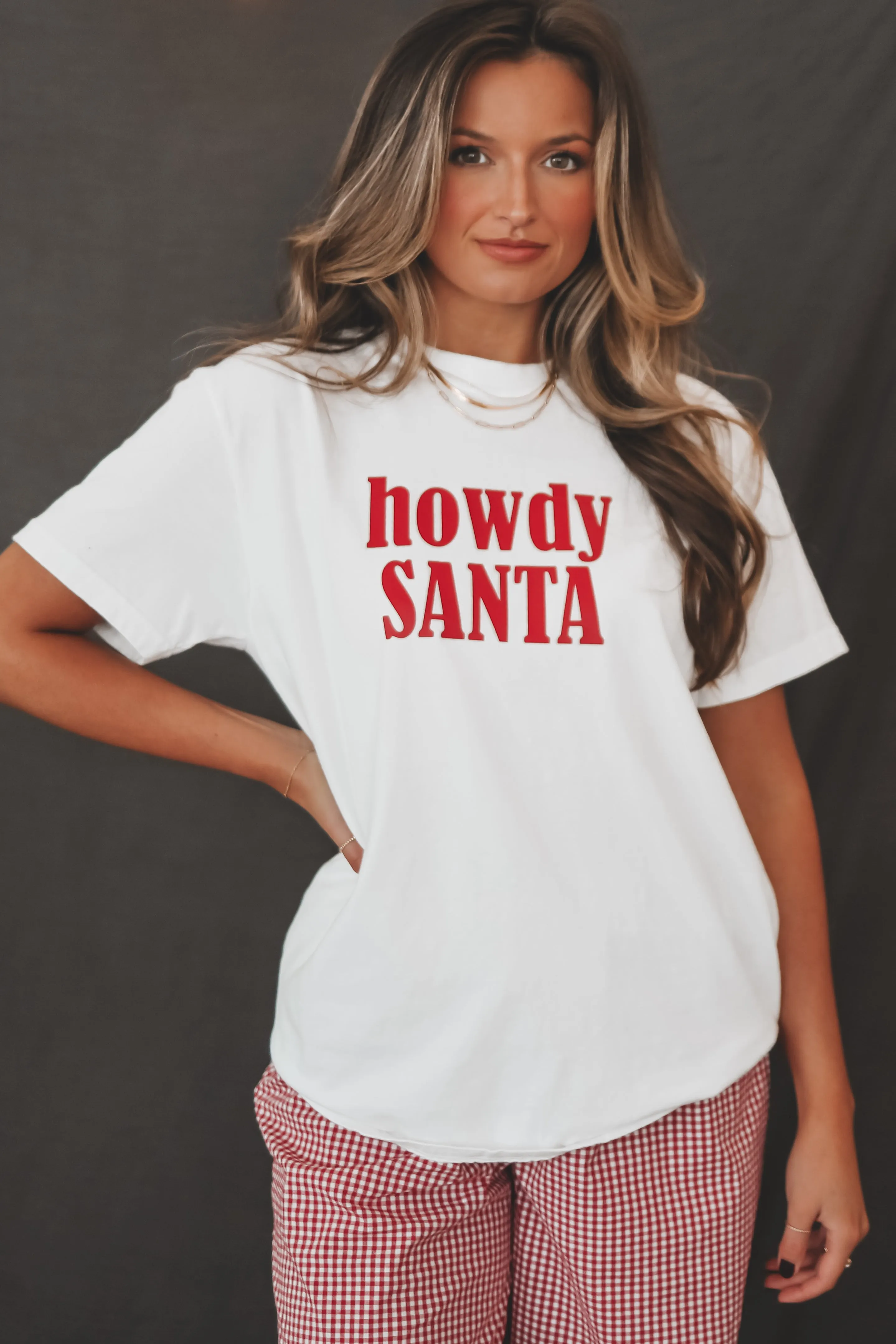 Howdy Santa Graphic Christmas Tee