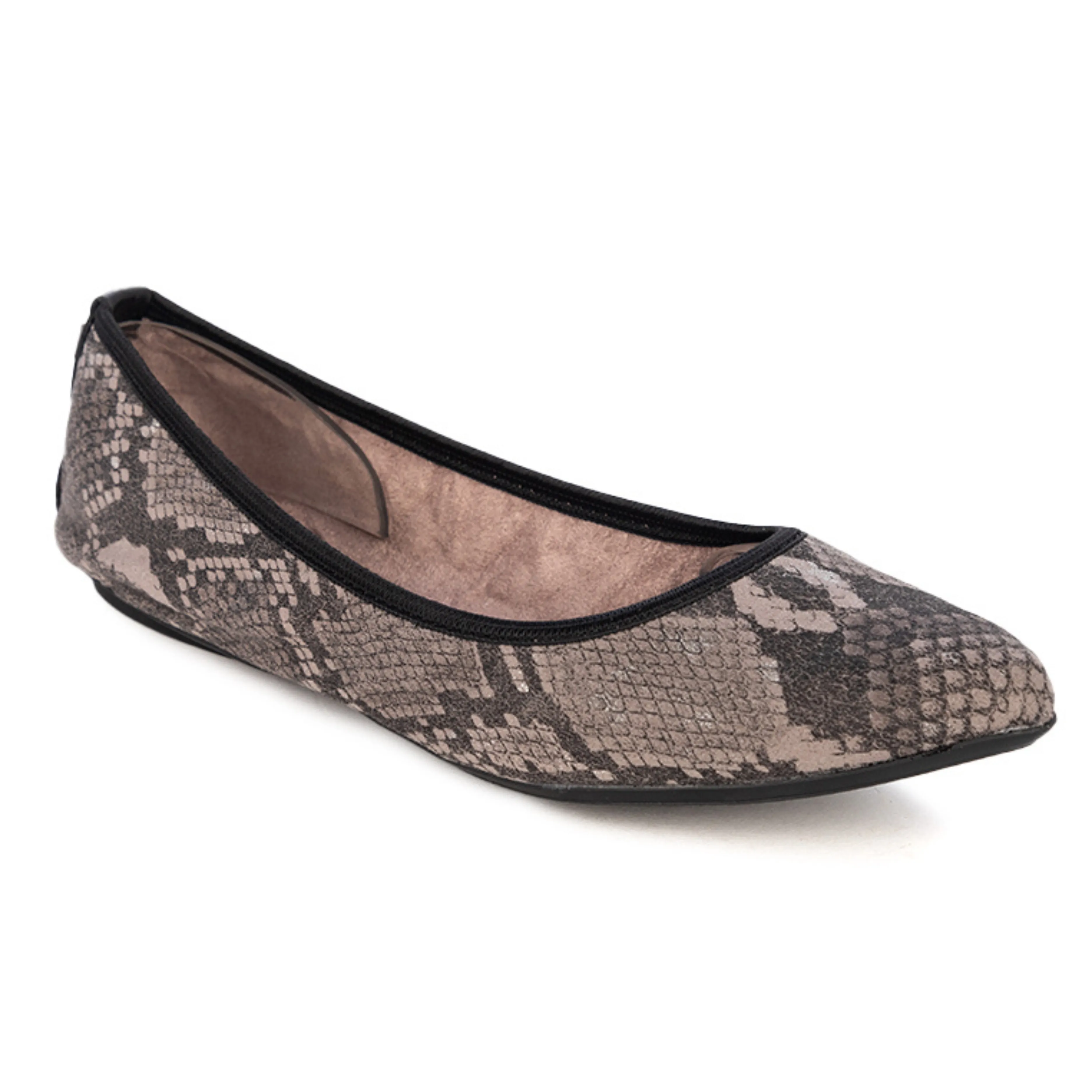 JANEY Ballet Flat Shoes - Black Cobra