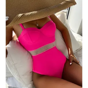 JOSKAA Sexy Swimsuit One Piece High Cut Swimwear Women Push Up Bodysuits 2024 Summer Bathing Suit Women One-Piece Suits Swim Wear