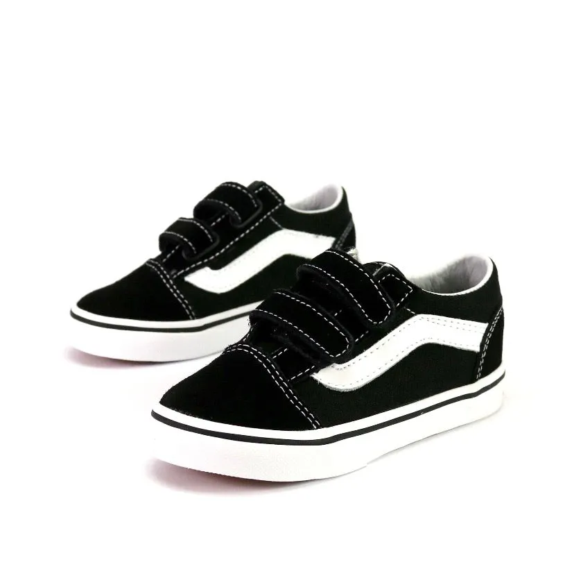 Kids Old Skool V Black White Velcro