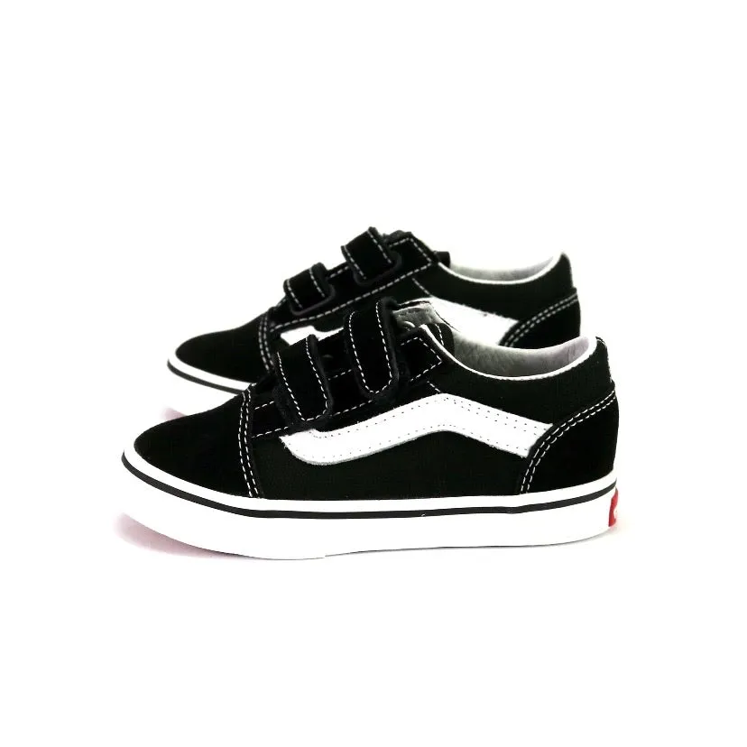 Kids Old Skool V Black White Velcro