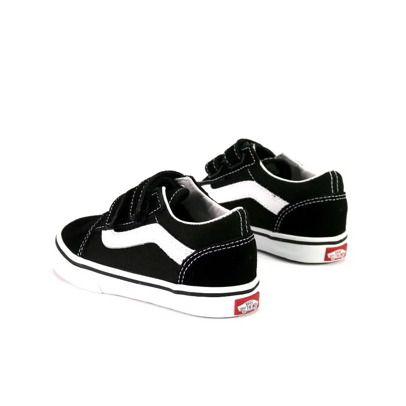 Kids Old Skool V Black White Velcro