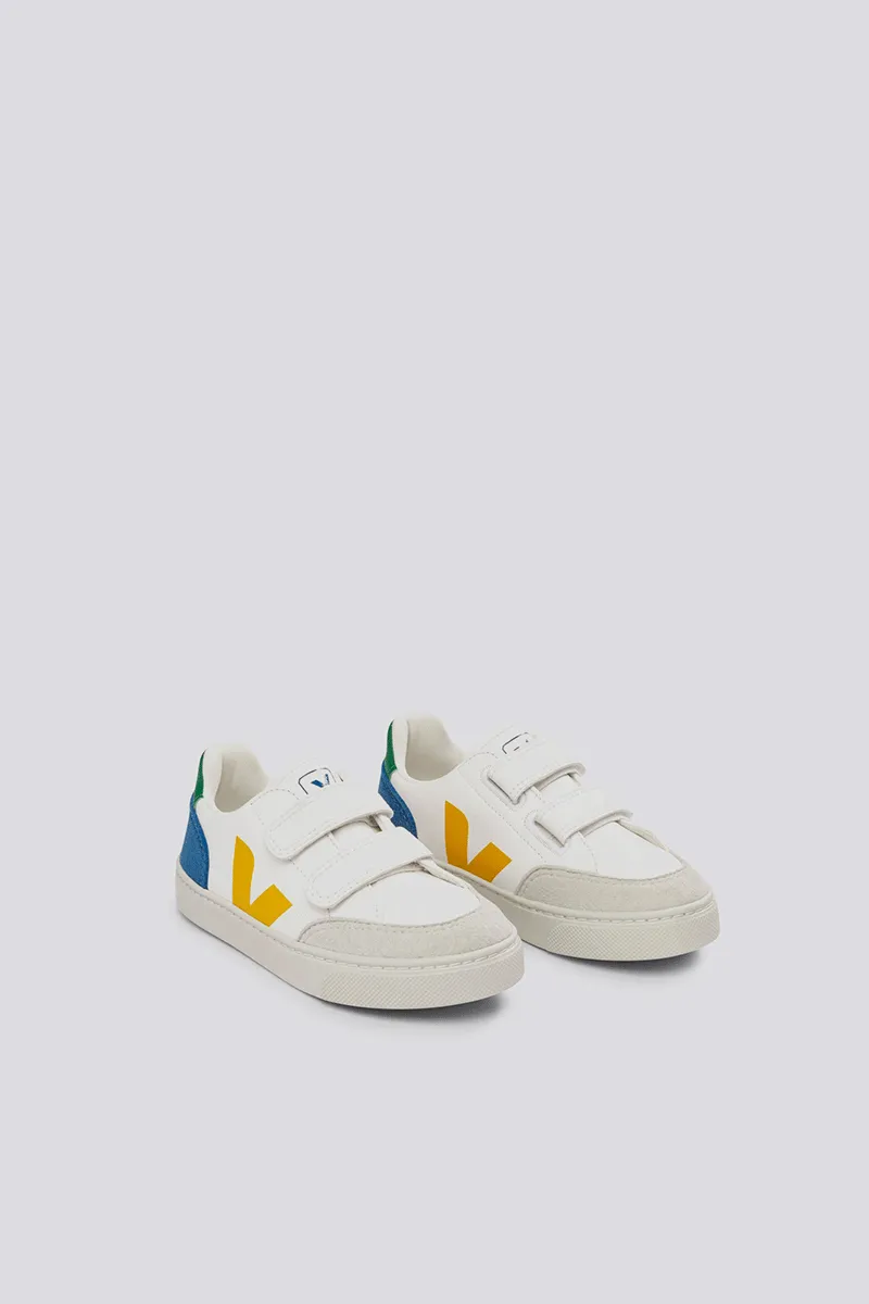 Kids V-12 Chromefree Leather - White / Multico / Indigo