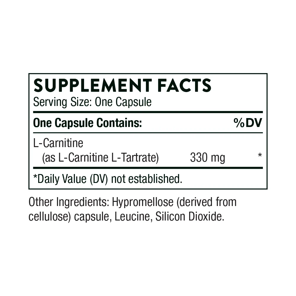 L Carnitine - Thorne -Amino Acid that Promotes Athletic Performance, Cardiac Function and Normal Blood Lipid Levels