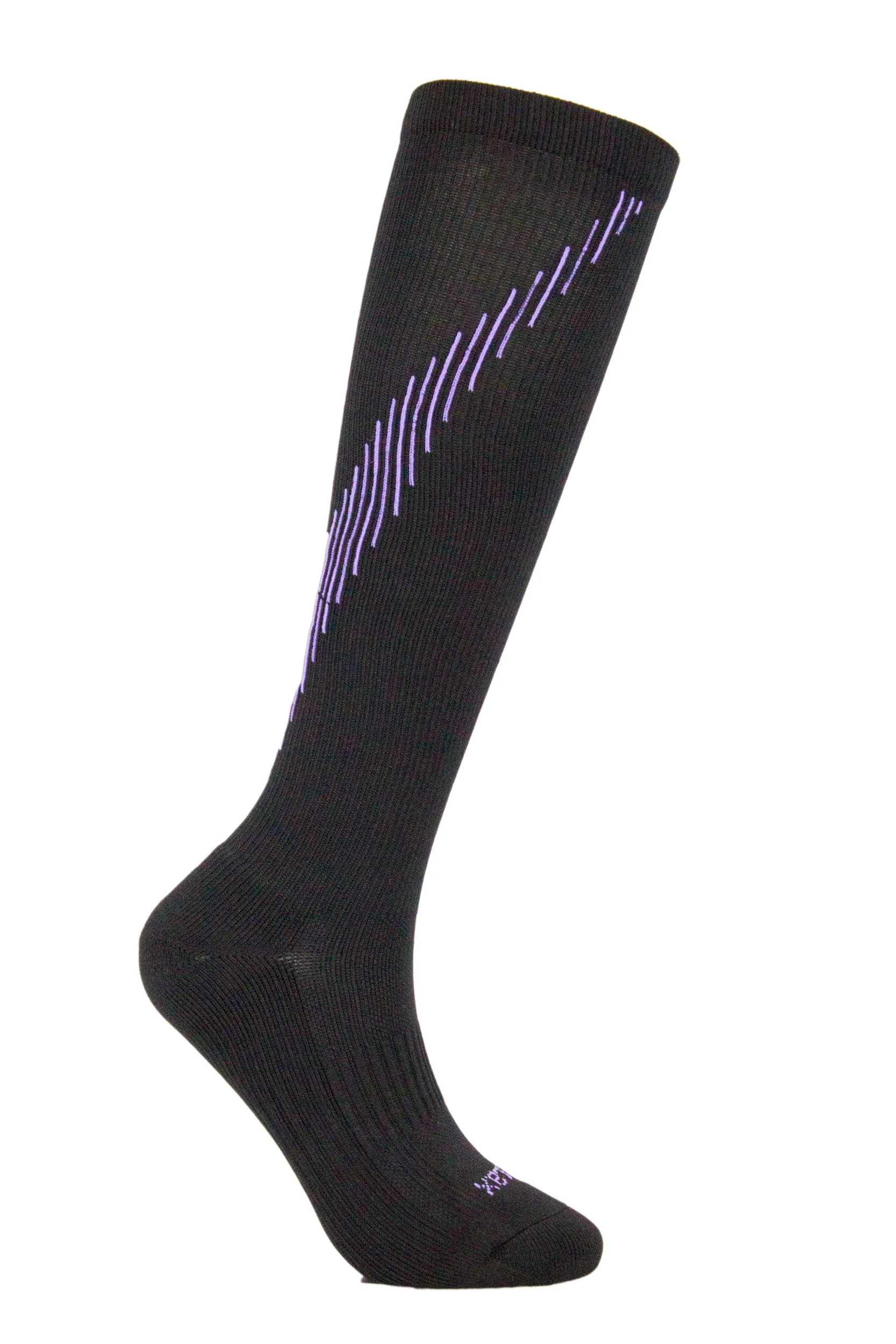 Laulax Ladies 1 Pair Knee High Compression Running Socks, Black, Size 6-9