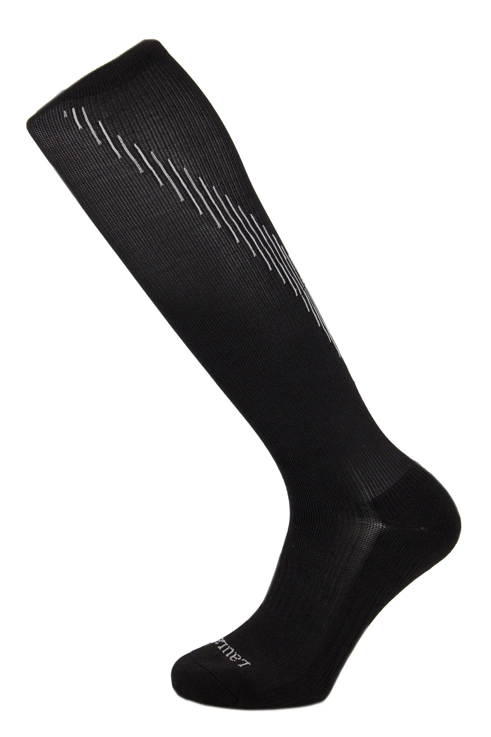 Laulax Mens 1 Pair Knee High Compression Running Socks, Black, Size 10-14