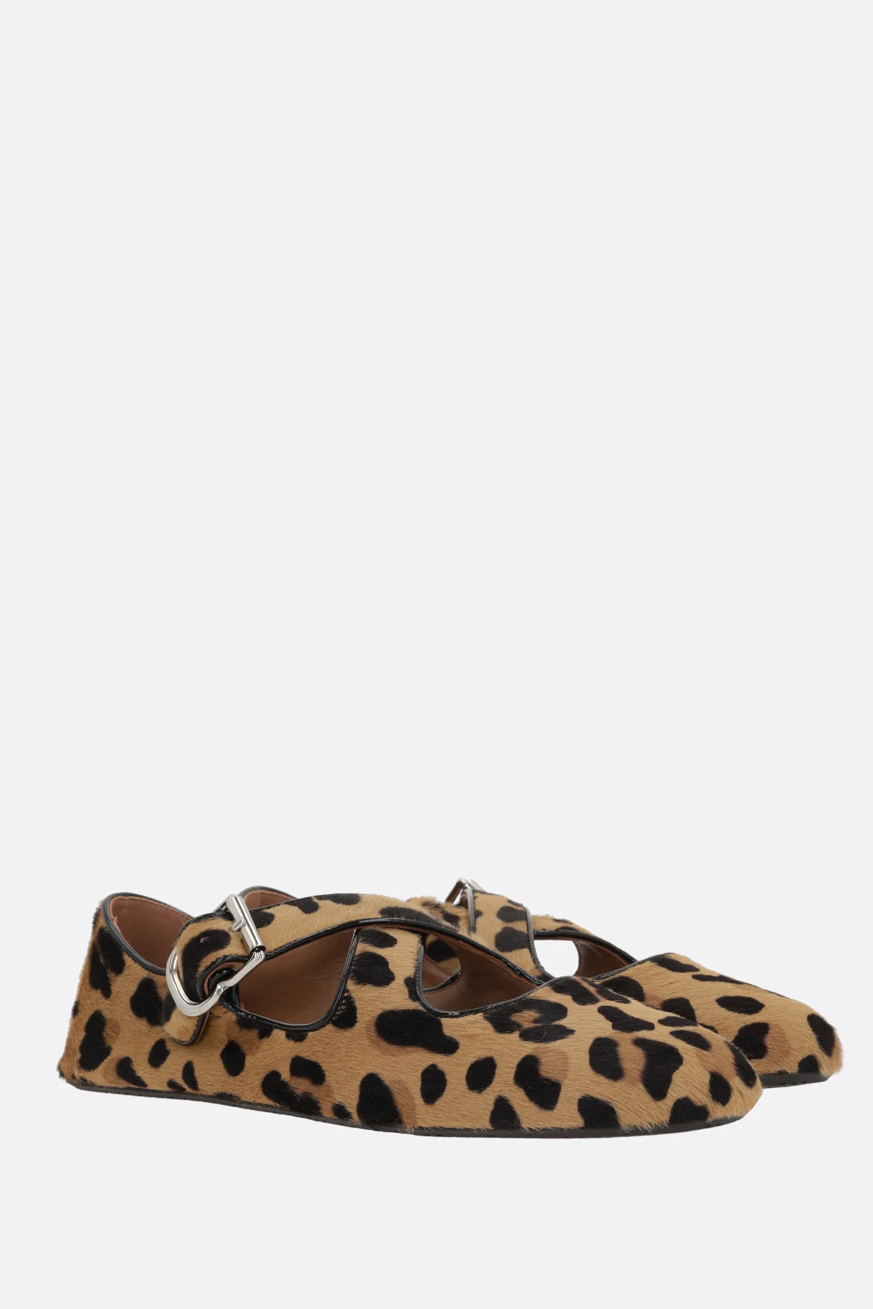 Leopard Calf Hair Ballerinas