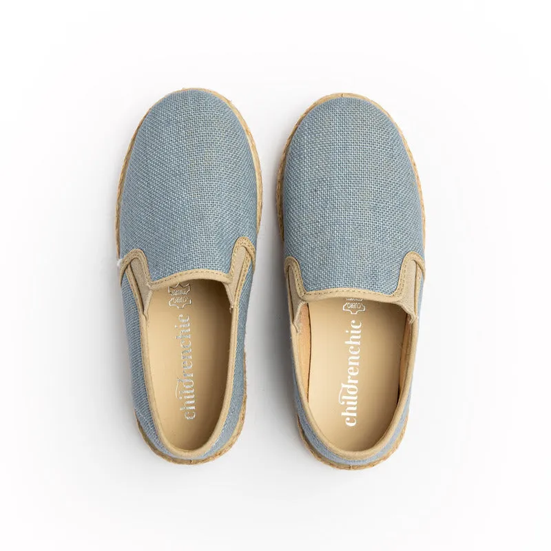 Linen Yute Slip-on Sneakers in Denim by childrenchic