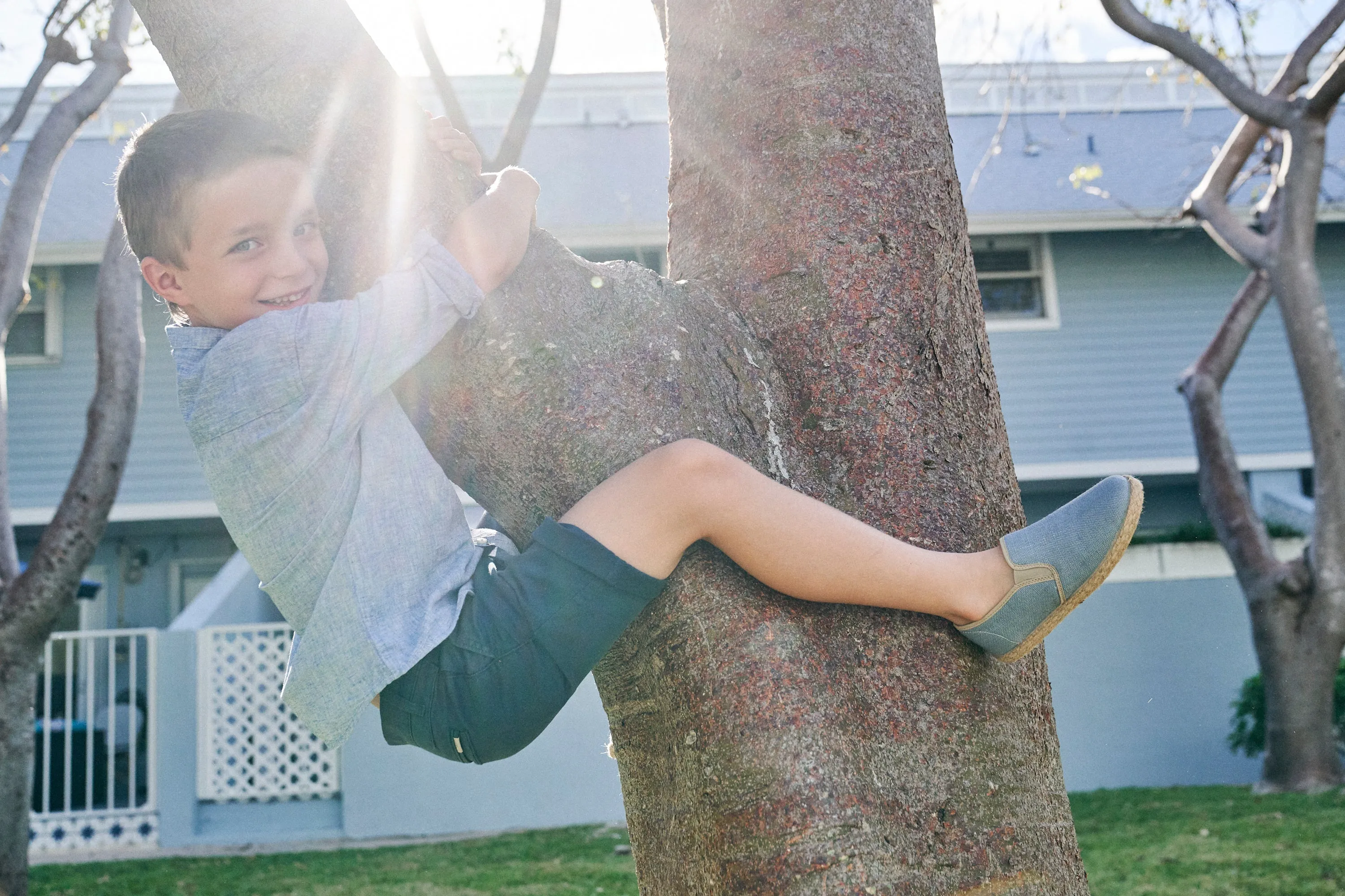 Linen Yute Slip-on Sneakers in Denim by childrenchic