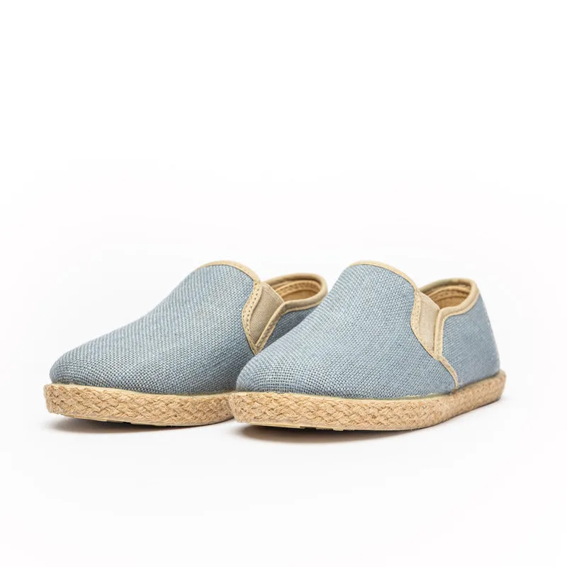 Linen Yute Slip-on Sneakers in Denim by childrenchic