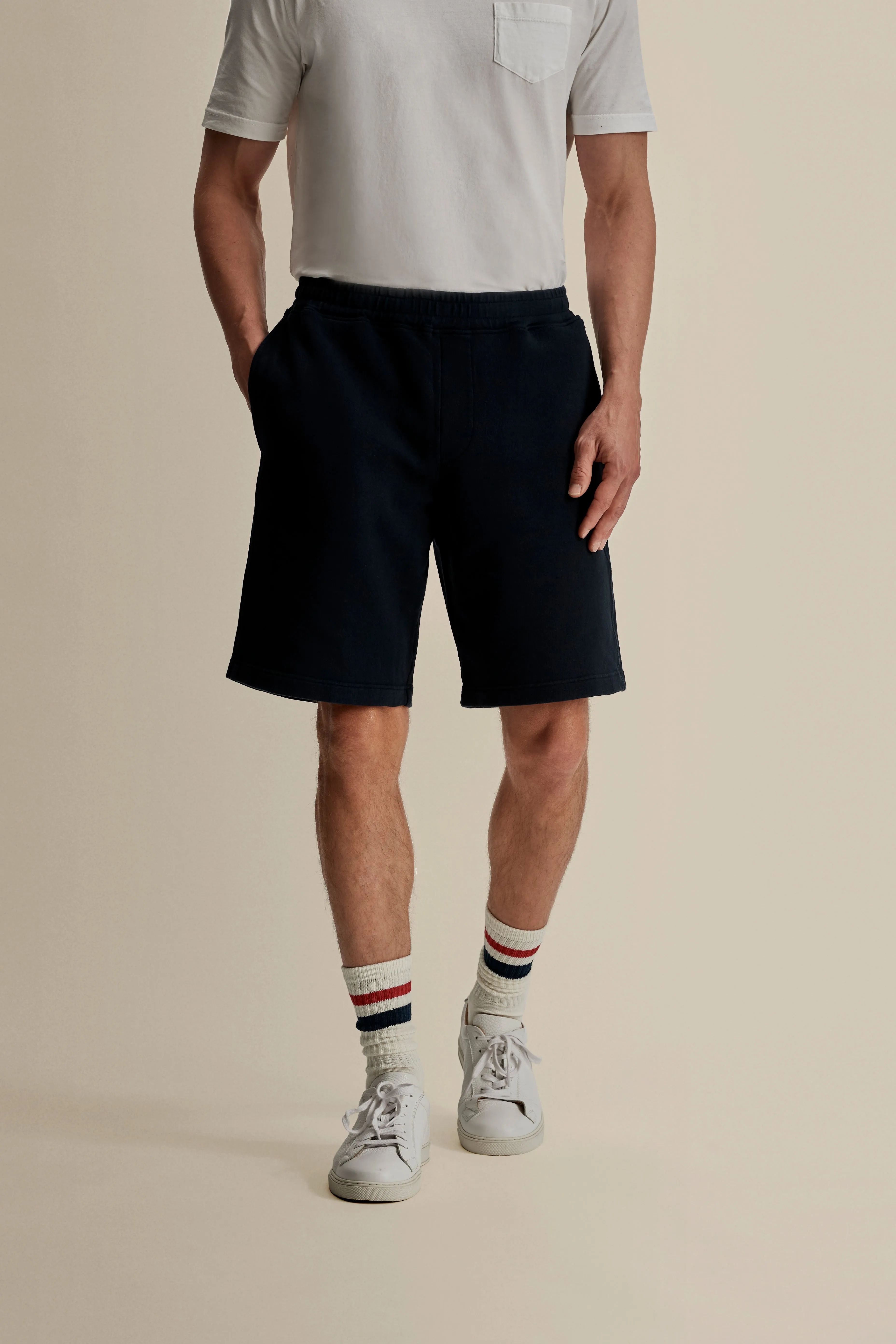 Loopback Cotton Drawstring Shorts