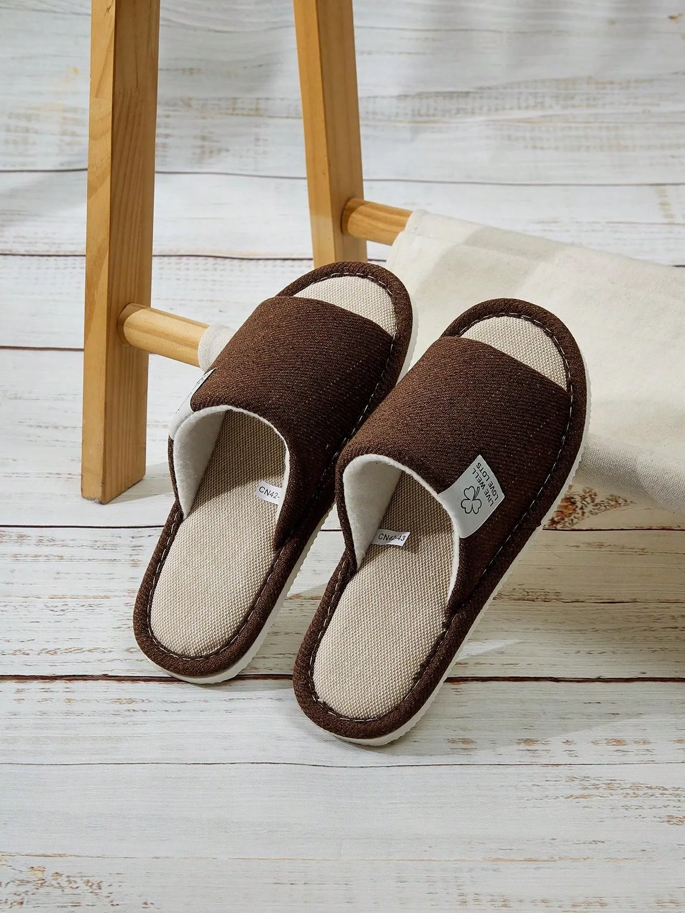 Men Coffee Linen Slippers, Spring/Summer Indoor Home Bedroom Office Open Toe Breathable Lightweight Anti-Odor Slippers, Suitable For All Seasons