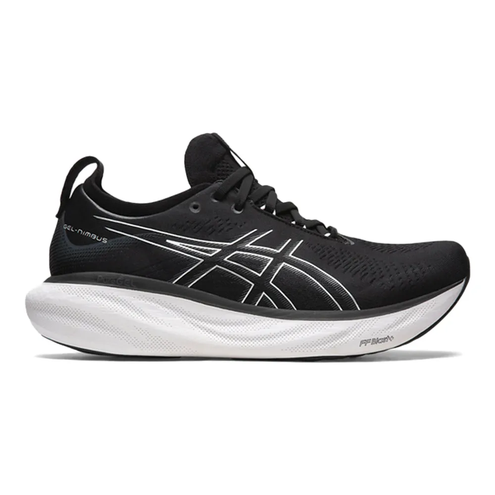 Men's Asics Gel-Nimbus 25, Black/Pure Silver, 12.5 4E Extra Wide