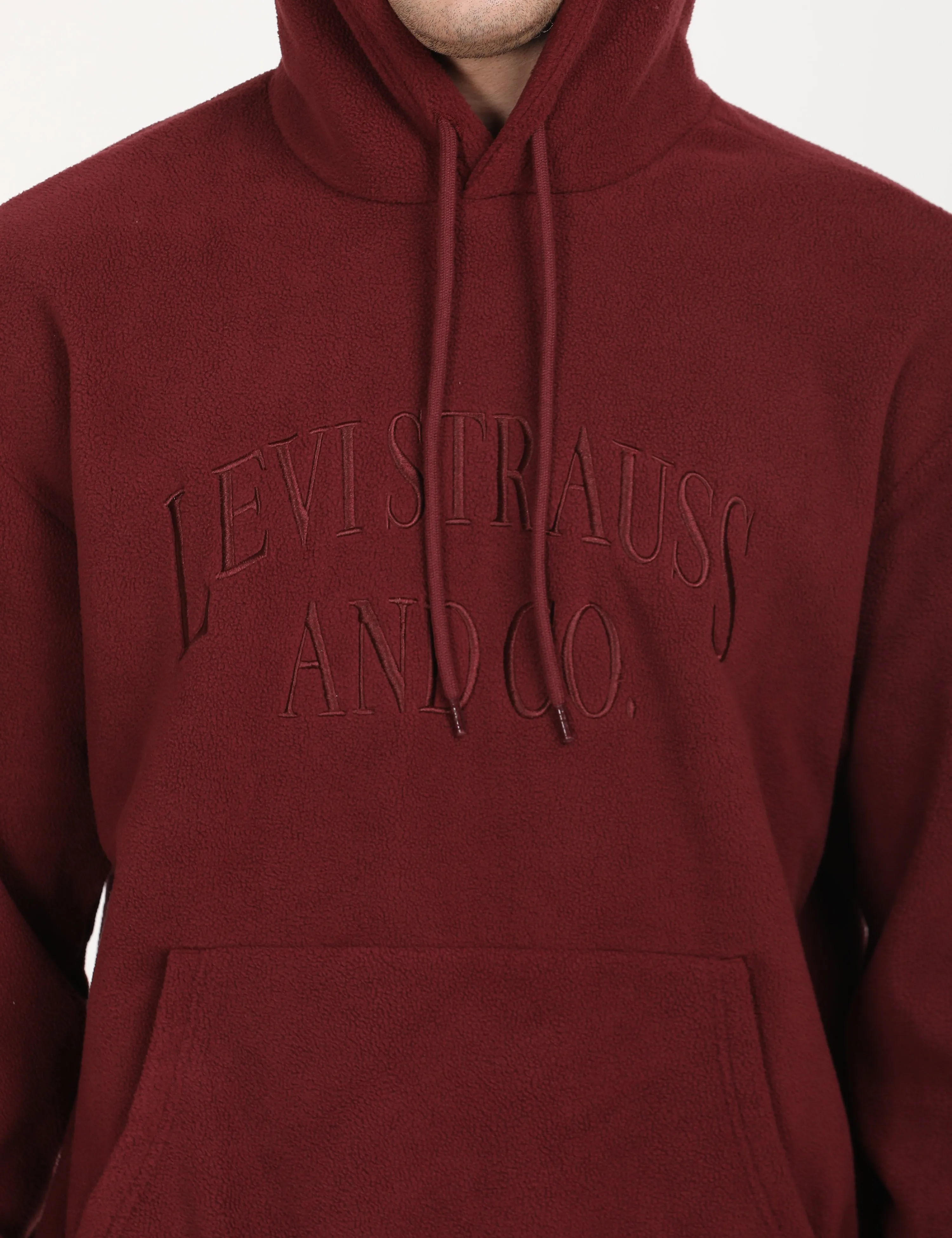 Men's Brand Logo Maroon Hooded Sweatshirt