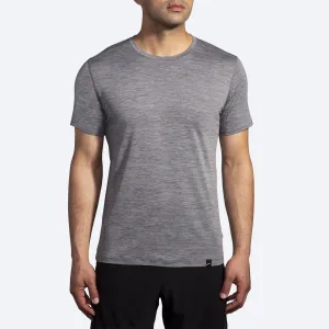 Men's Brooks Luxe Short Sleeve in Heather Charcoal