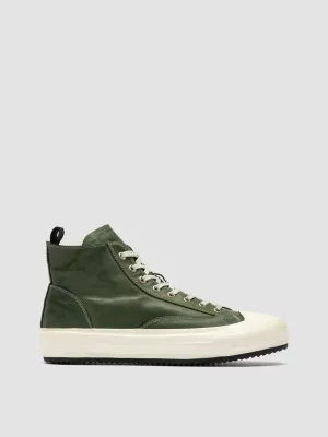 MES DD 002 - Green Leather High Top Sneakers