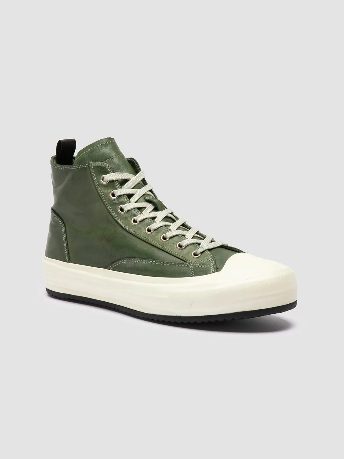 MES DD 002 - Green Leather High Top Sneakers