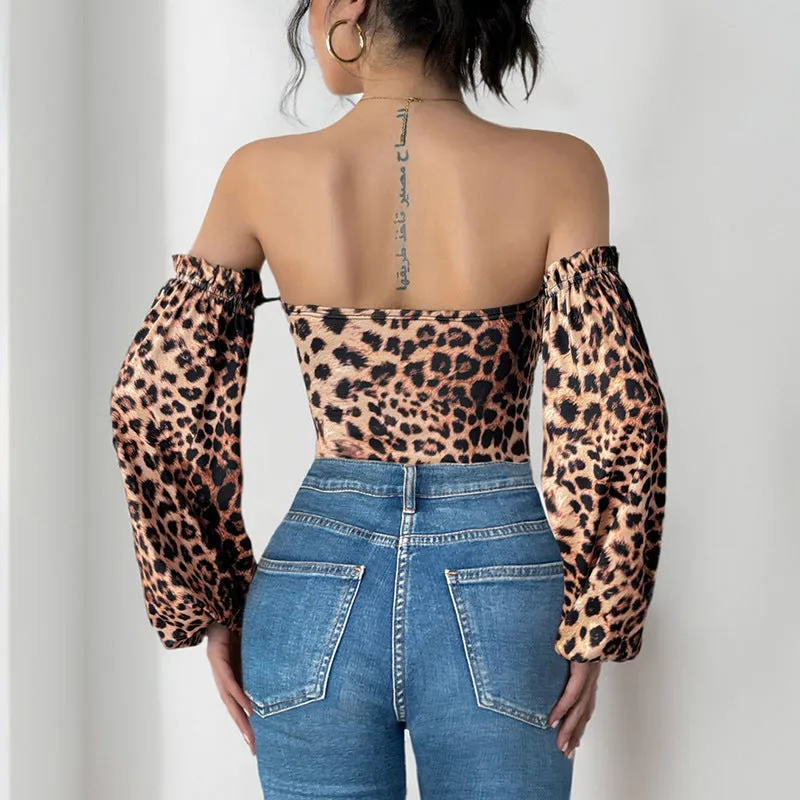 METAVERSMALL New 2025  new leopard print sexy slim jumpsuit  retro leopard print sweet and spicy style jumpsuit