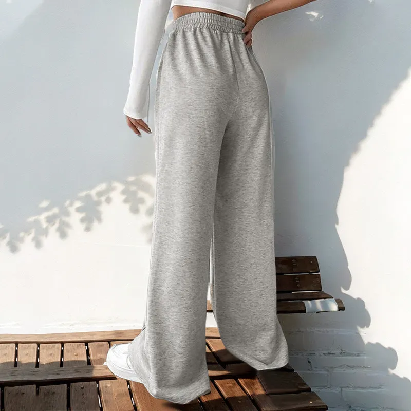 METAVERSMALL New  Women's Pants New New 2025 Casual Elastic V-shaped High Waist Splicing Women's Wide Leg Pants