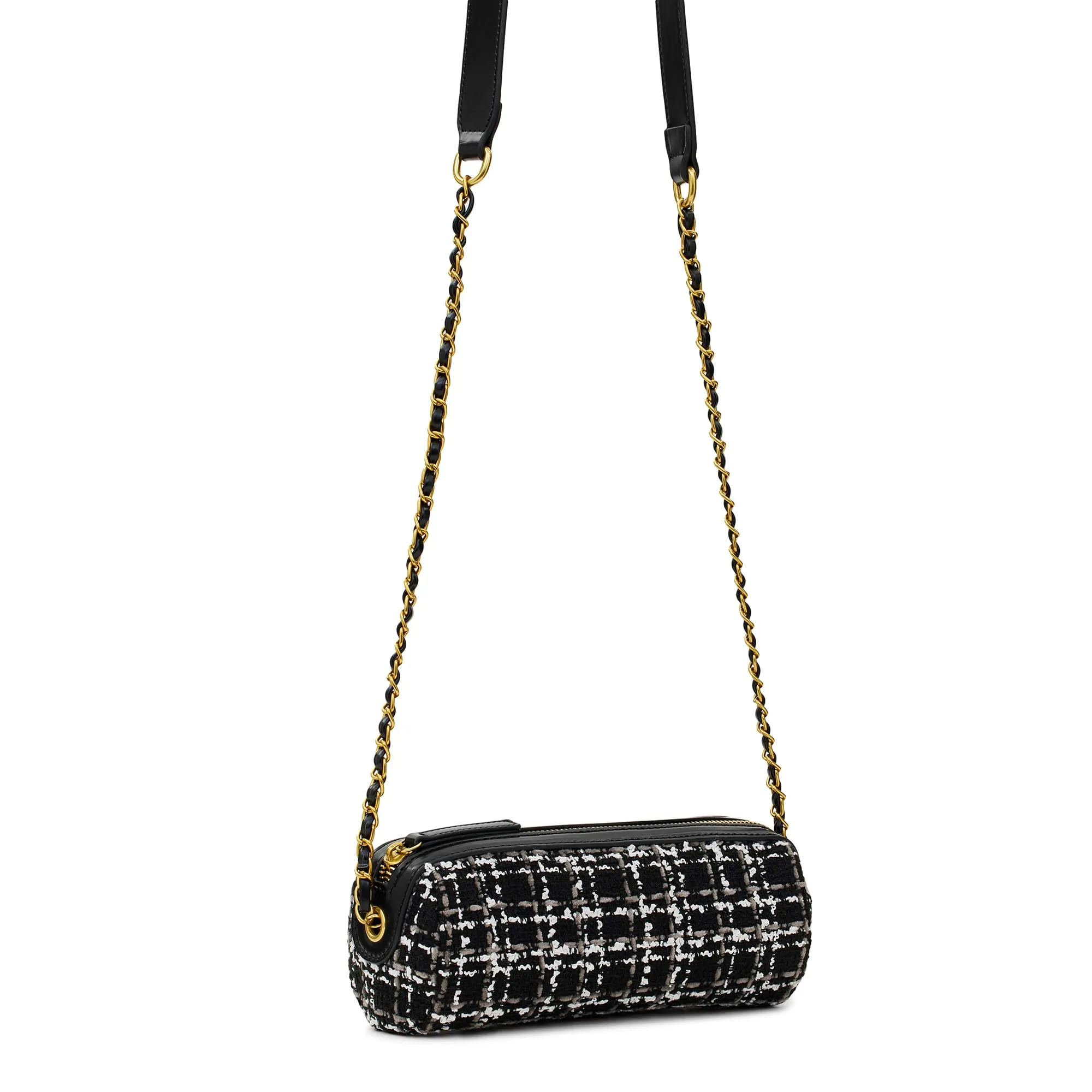 Miraggio Nova Tweed Crossbody/Sling Bag for Women (Black)