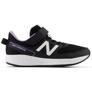 NEW BALANCE KID'S 570 HOOK N' LOOP BLACK/PURPLE RUNNING SHOE