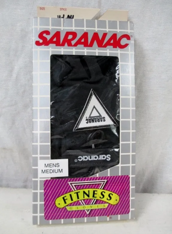 NEW Mens SARANAC Leather Workout Cycling Aerobics Fitness Gloves BLACK M