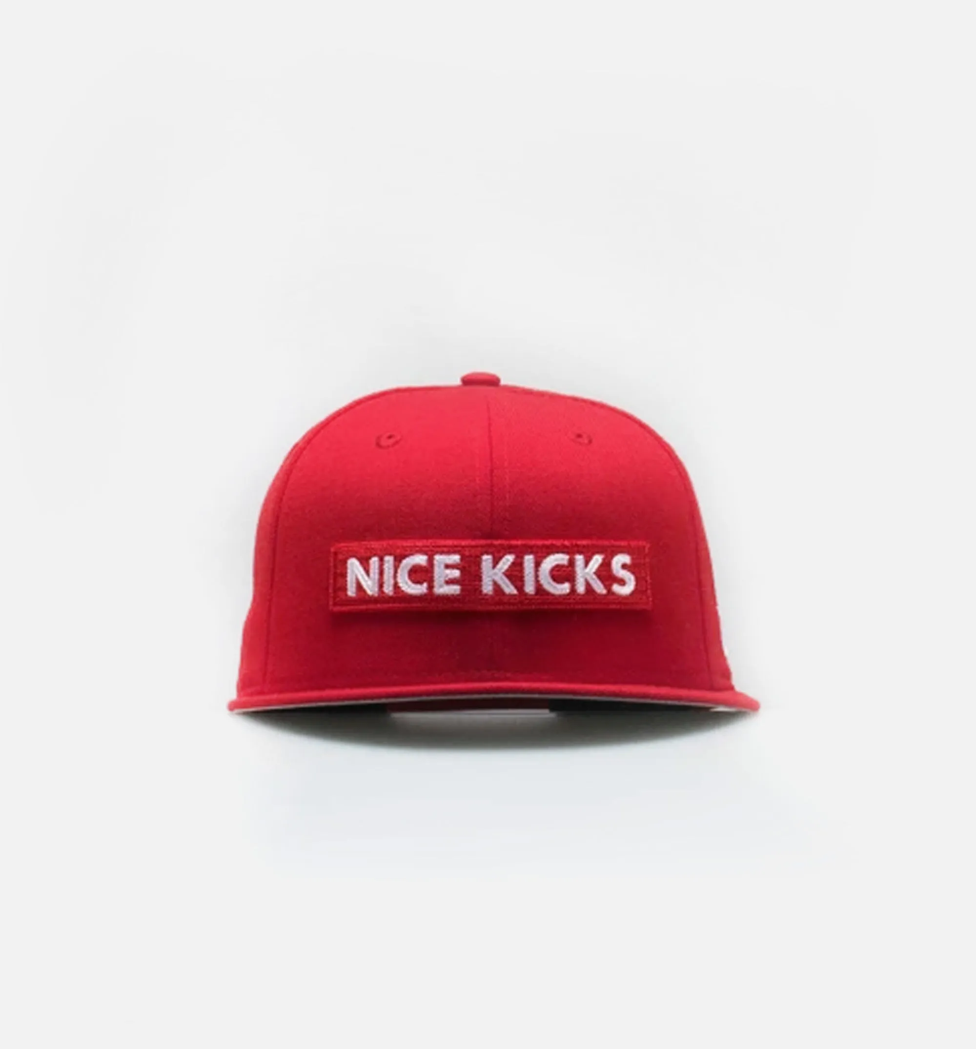 Nice Kicks Box Logo Snapback Hat - Red/White