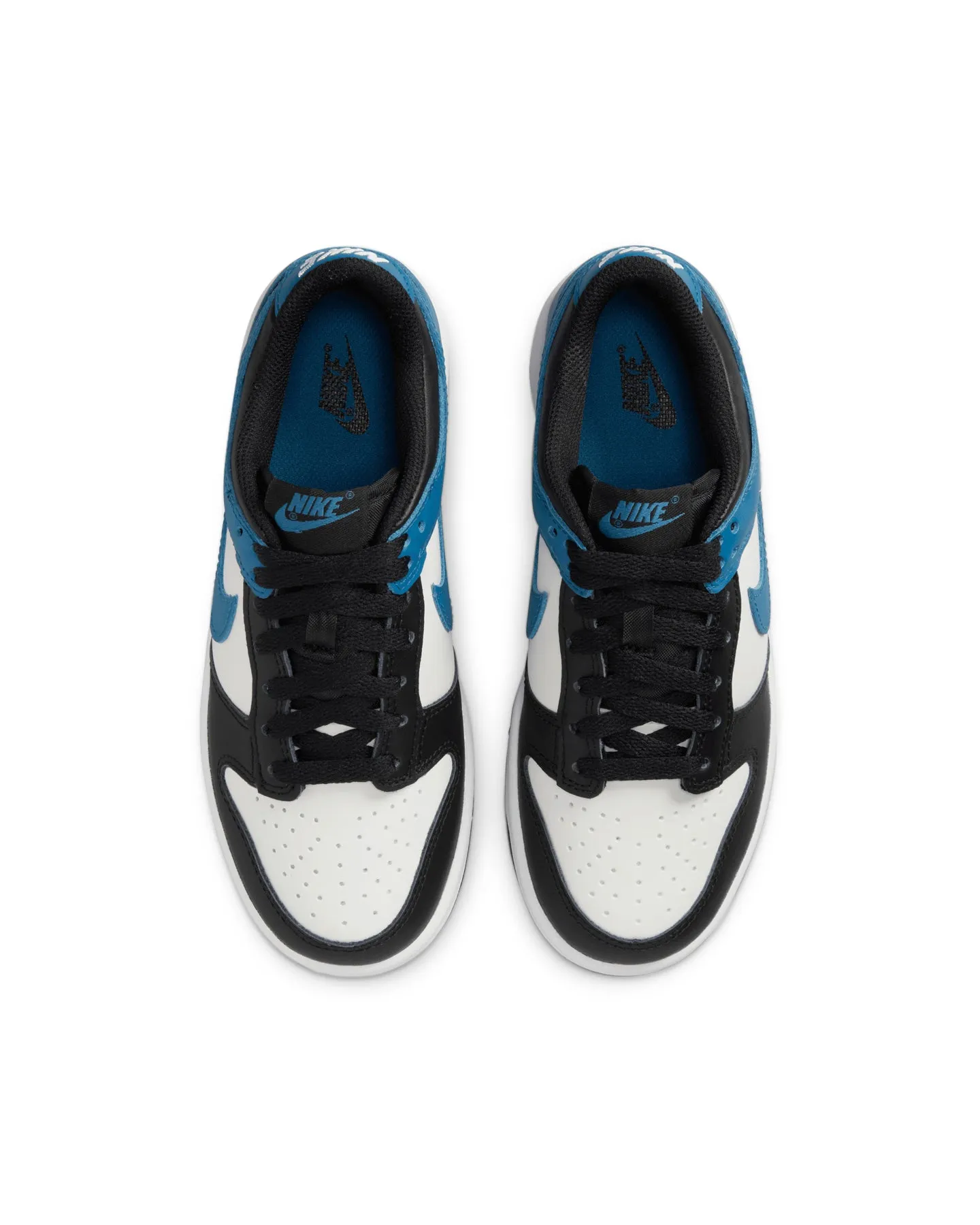 Nike Kids' Dunk Low (GS) "Black White Blue" Summit White/Indigo