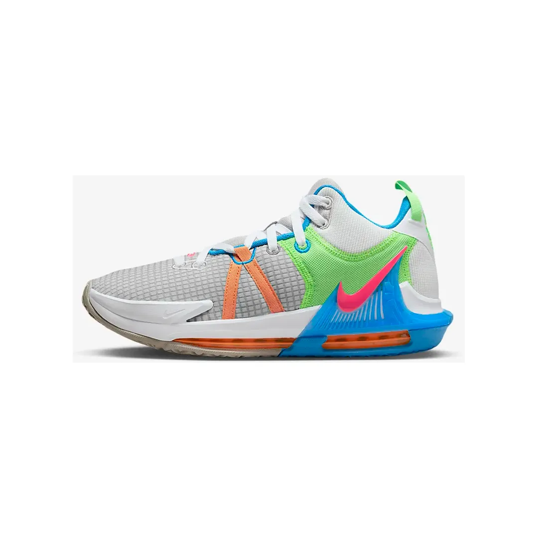 Nike Men's LeBron Witness 7 Shoes - Grey Fog / Cobblestone / Laser Blue / Hyper Pink