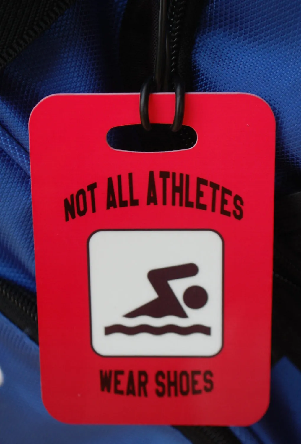 Not All Athletes Wear Shoes Swim Bag Tag, Sport Bag Tag, Swim Team Bag Tag, Swim Party favor