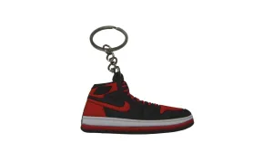 Novelty Sneaker Keyring Stocking Filler J1BRW Jordan 1 Bred Black Red White