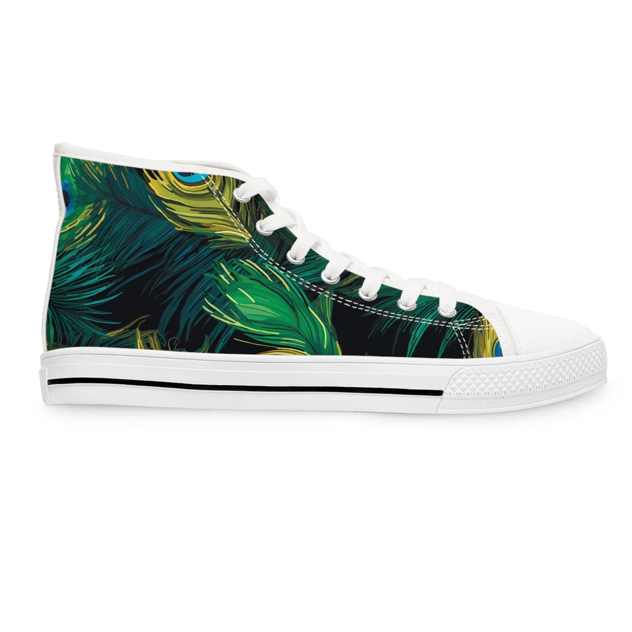 Peacock Feathers Women's High Top Sneakers