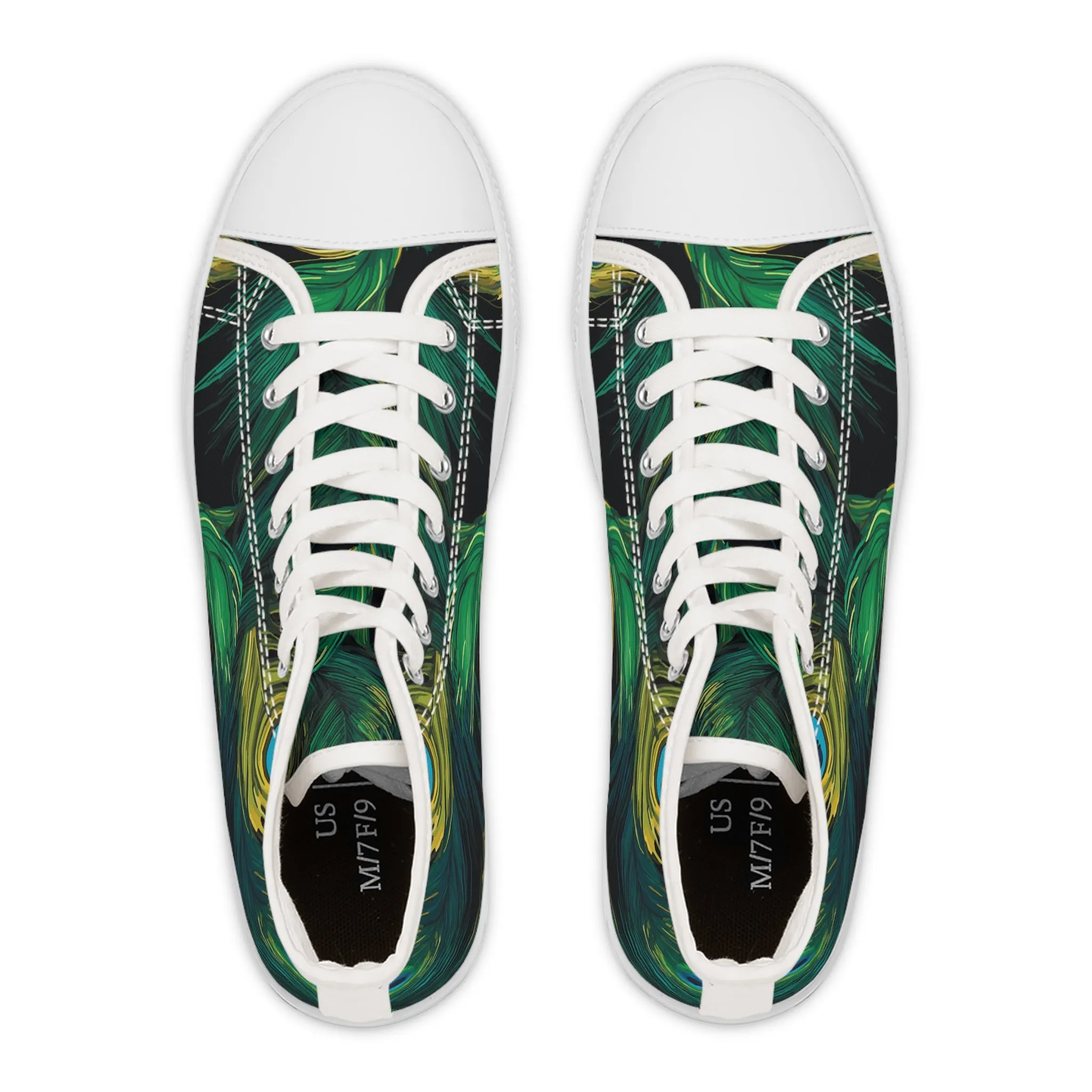 Peacock Feathers Women's High Top Sneakers