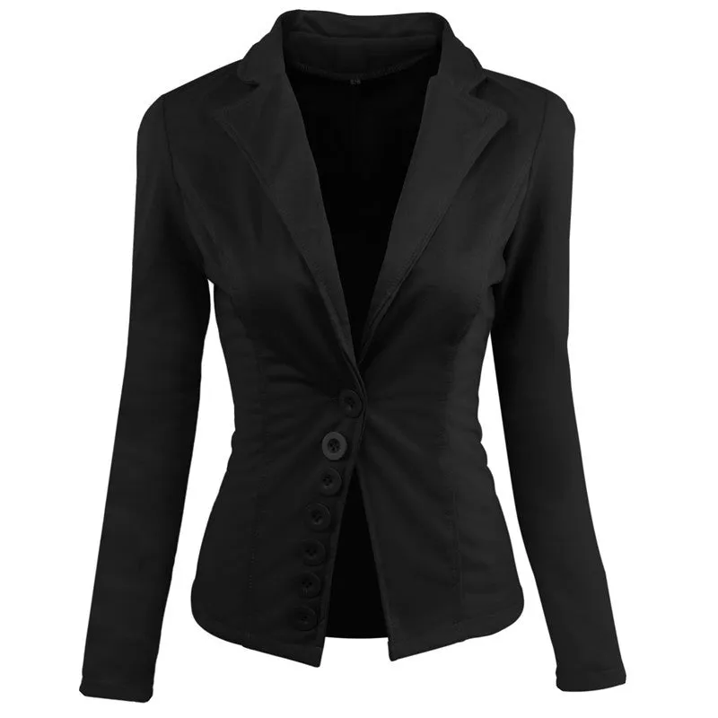 PEOPLETERRITORY New Autumn and Winter Europe and America  Waist Long Sleeve Women's Fashion Casual Slim Short Blazer