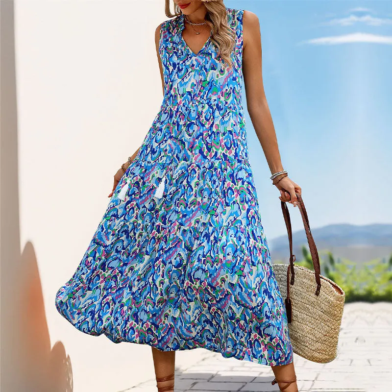 PEOPLETERRITORY New Hot Trade New New  Summer Women's  Sleeveless Bohemian Dress