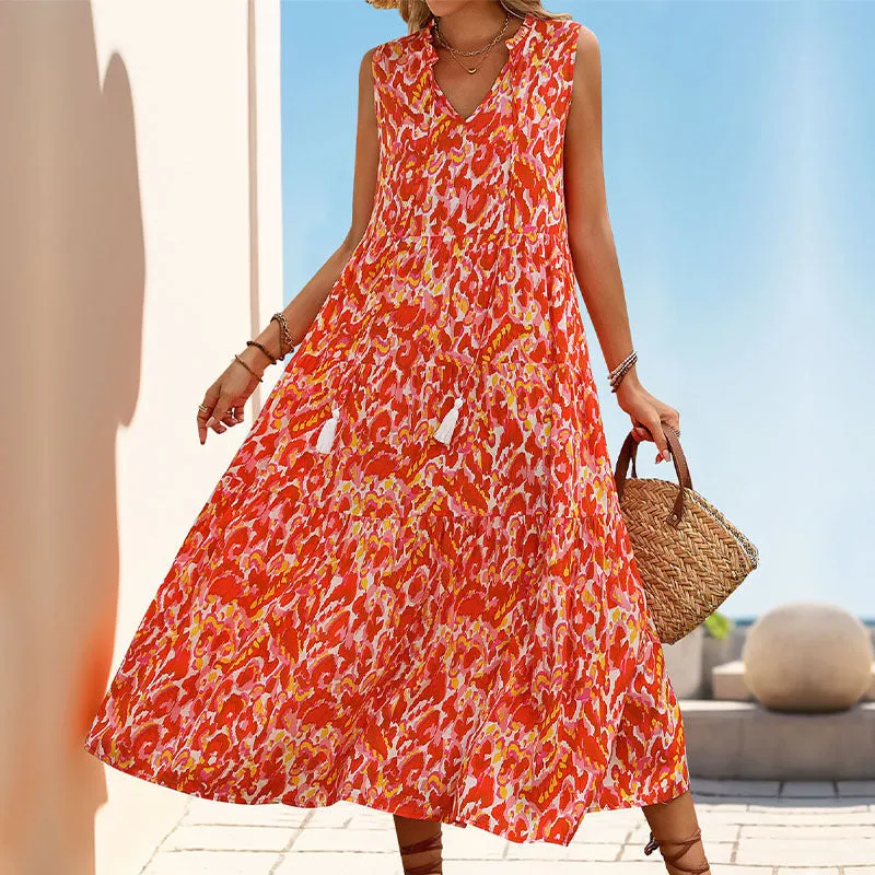 PEOPLETERRITORY New Hot Trade New New  Summer Women's  Sleeveless Bohemian Dress