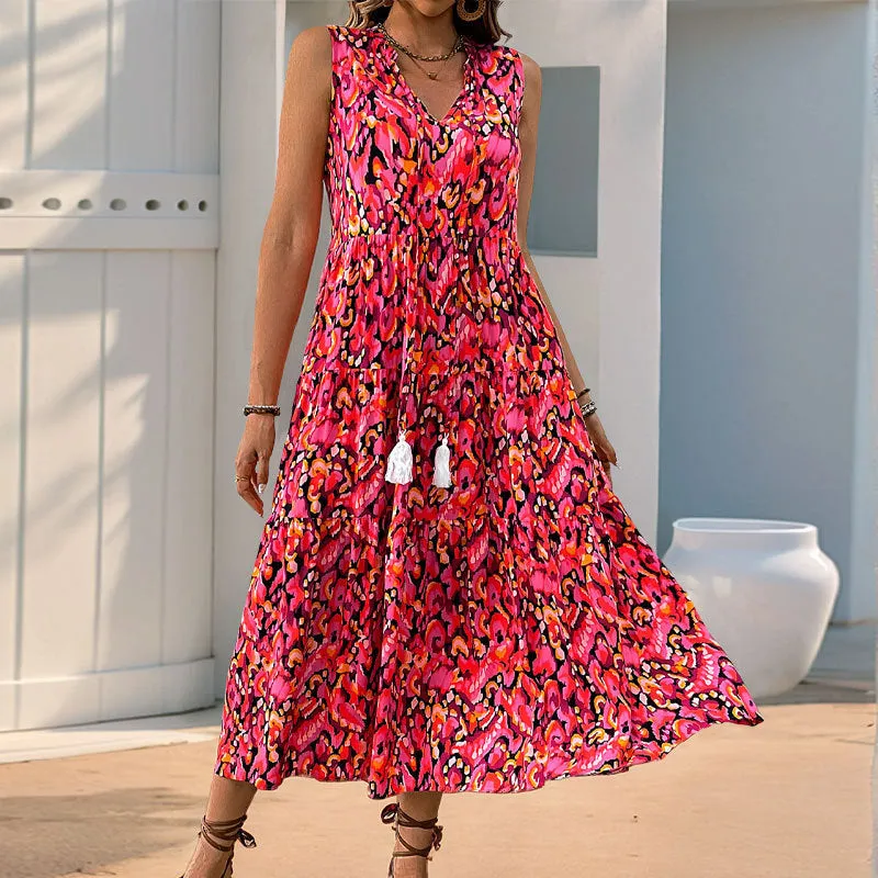 PEOPLETERRITORY New Hot Trade New New  Summer Women's  Sleeveless Bohemian Dress