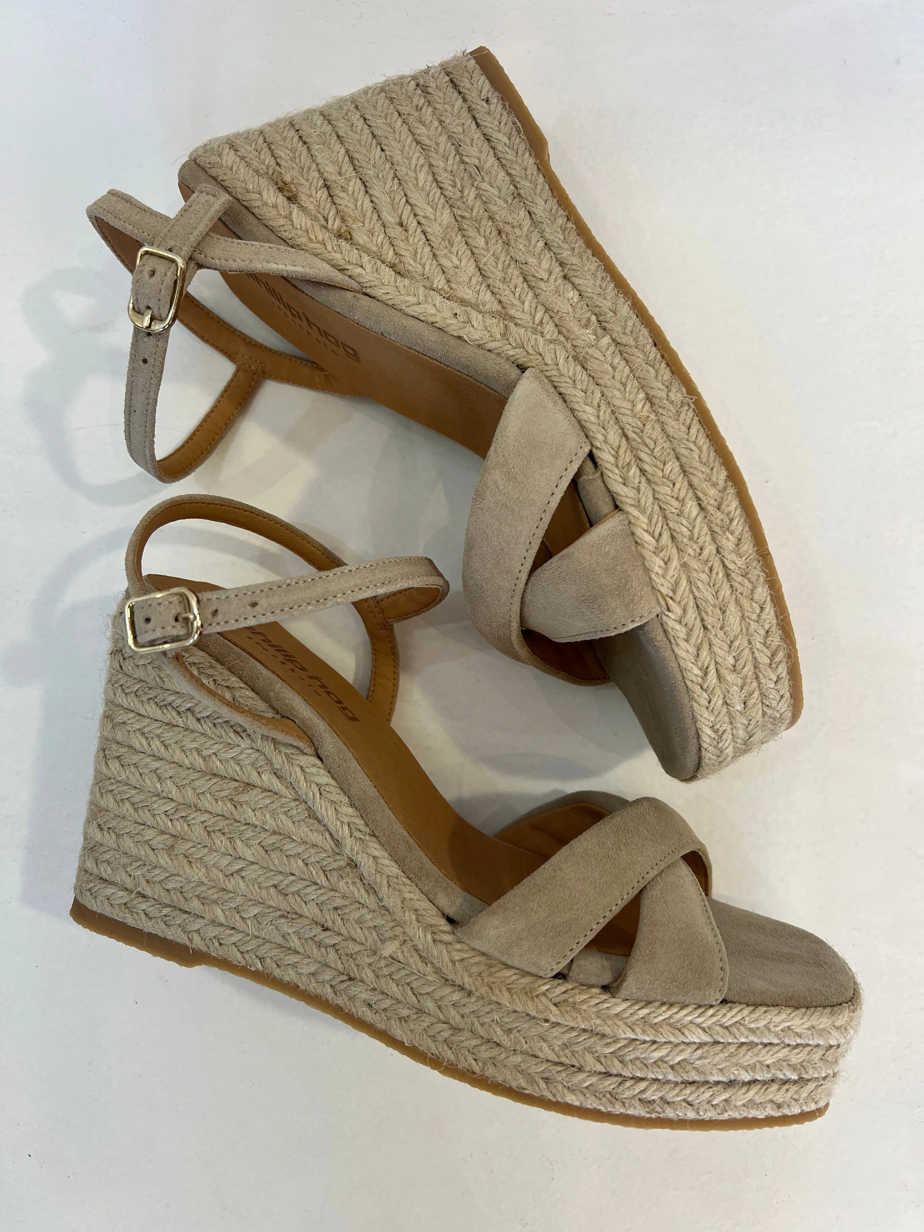 Philip Hog Sand Suede Diane Wedge