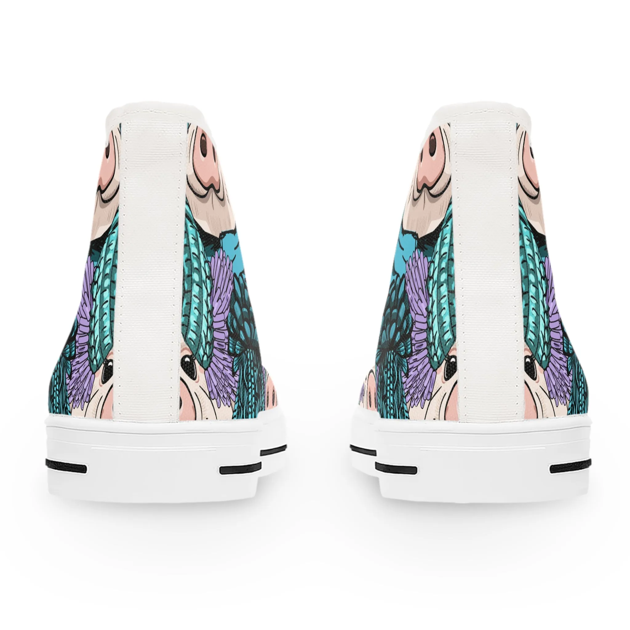 Pig with Hats Women's High Top Sneakers